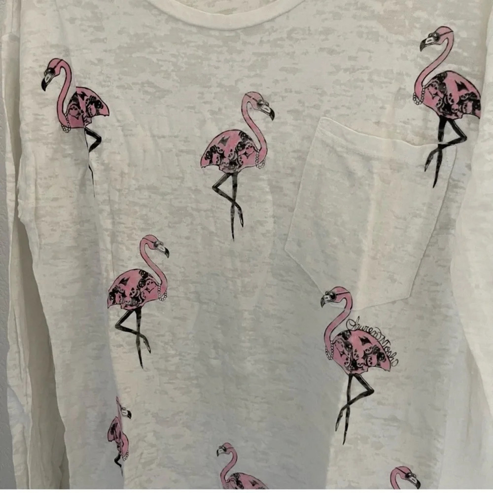 Lauren Moshi La Bayle Burnout Flamingo Tee sold at Revolve - Picture 2 of 3